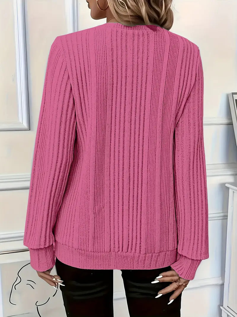 Amara | Ladies' Zip-Up Rib-Knit Sweater