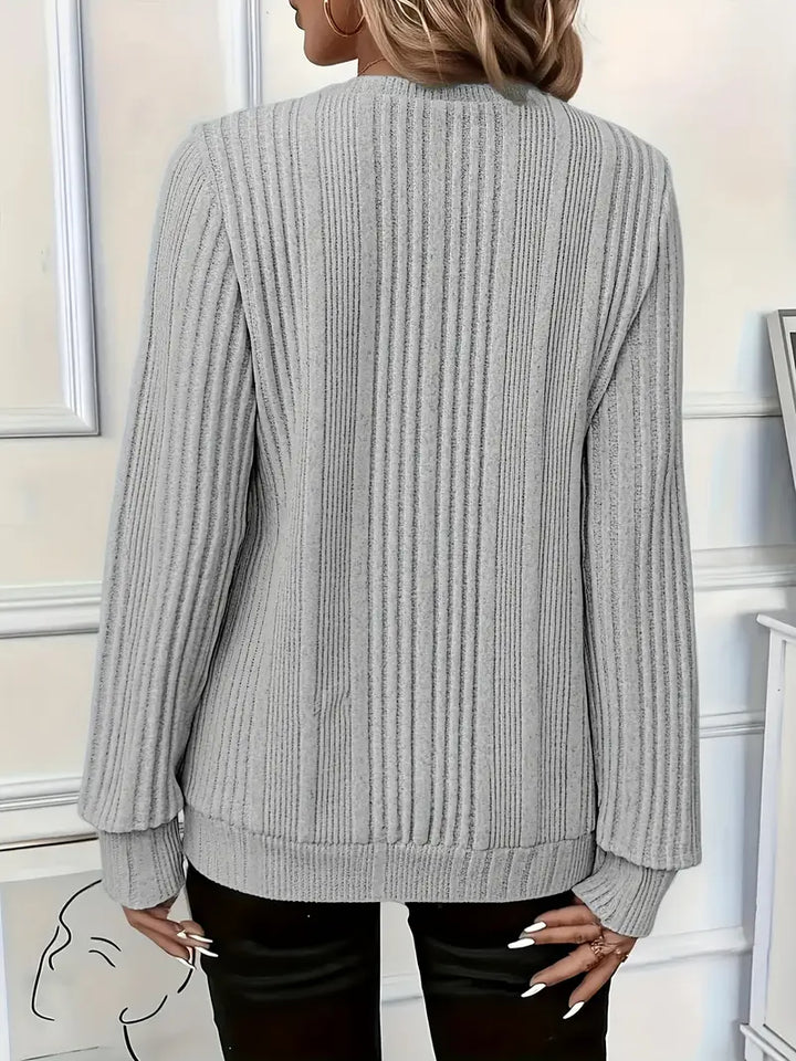 Amara | Ladies' Zip-Up Rib-Knit Sweater